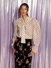 Carrington Lace Bow Shirt Pearl Ivory / Z