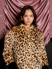 Malone Faux Fur Leopard Coat Leopard Tan / Z