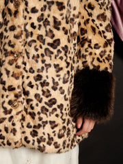 Malone Faux Fur Leopard Coat Leopard Tan / Z