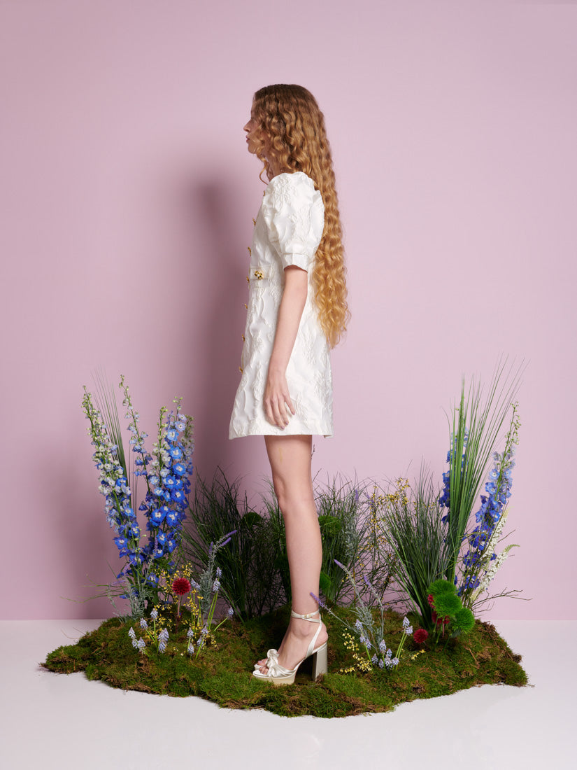 【Sister Jane】パフスリーブ 花柄ジャカードミニワンピース Charm Jacquard ミニワンピース – Sister Jane (Japan)