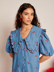 Lola Denim Mini Dress Sky Blue / Z