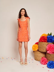 Neroli Bow Jacquard ミニワンピース