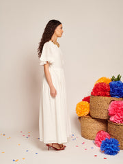 Blanca Broderie Anglaise Maxi Dress Pearled White / Z