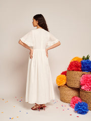 Blanca Broderie Anglaise Maxi Dress Pearled White / Z