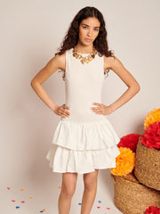 Una Baile Rib Mini Dress Pearl Ivory / Z