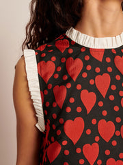 Mon Coeur Jacquard Mini Dress Black Heart / Z