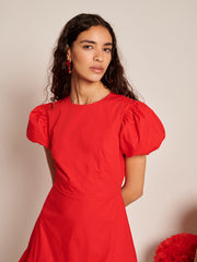 Pepper Ruffle Mini Dress Vermillon Red / Z