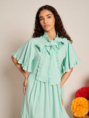 Adriana Bow Midi Dress Turquoise Blue / Z