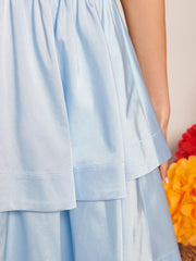 Feria Tiered Midi Dress Pastel Blue / Z