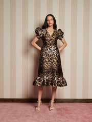 Suite Leopard Jacquard ミディワンピース