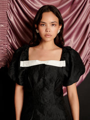 Cocktail Jacquard Mini Dress Coal Black / Z