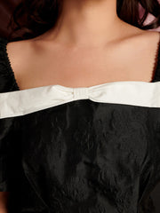 Cocktail Jacquard Mini Dress Coal Black / Z