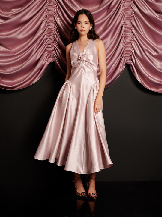 Muse Taffeta Midi Dress Pale Pink / Z