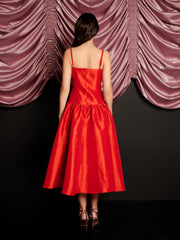 Quartet Taffeta Midi Dress Ruby Red / Z