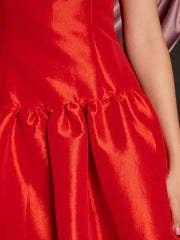 Quartet Taffeta Midi Dress Ruby Red / Z