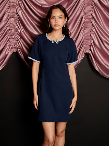 Belle De Nuit Mini Dress Marine Blue / Z