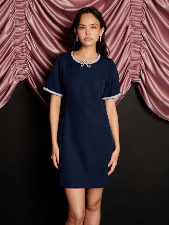 Belle De Nuit Mini Dress Marine Blue / Z