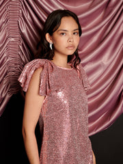 Swoon Sequin Mini Dress Baby Pink / Z