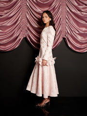 Gloss Jacquard Midi Dress Nude Pink / Z