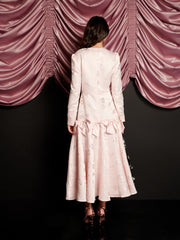 Gloss Jacquard Midi Dress Nude Pink / Z