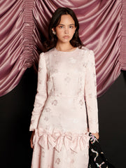 Gloss Jacquard Midi Dress Nude Pink / Z