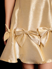 Shimmy Bow Mini Dress Golden / Z