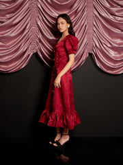Carnival Hearts Midi Dress Opera Red / Z