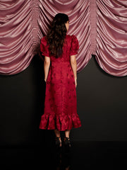 Carnival Hearts Midi Dress Opera Red / Z