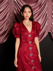 Carnival Hearts Midi Dress Opera Red / Z