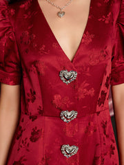 Carnival Hearts Midi Dress Opera Red / Z