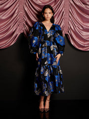Blues Jacquard Midi Dress Royal Blue / Z
