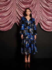 Blues Jacquard ミディワンピース