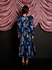 Blues Jacquard Midi Dress Royal Blue / Z