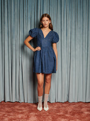 Daze Embellished Denim ミニワンピース