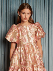 Harmonia Jacquard Midi Dress Peach Pink / Z