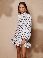 Illume Spot Mini Dress Black Spot, Ivory / Z