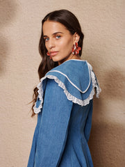 Dappled Denim Mini Dress Washed Blue / Z