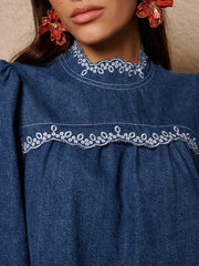 Haze Denim Mini Dress Washed Blue / Z