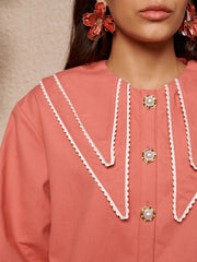 Alba Denim Mini Dress Coral Red / Z