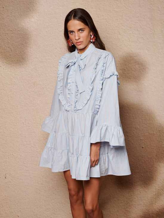 Dawn Stripe Mini Dress Light Blue / Z
