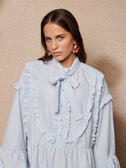 Dawn Stripe Mini Dress Light Blue / Z