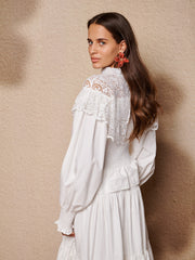 Light Language Shirring Maxi Dress Pearled White / Z