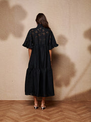 Solace Bow Midi Dress Coal Black / Z