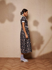 Eclipse Ditsy Midi Dress Dark Navy Blue / Z