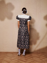 Eclipse Ditsy Midi Dress Dark Navy Blue / Z