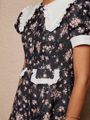 Eclipse Ditsy Midi Dress Dark Navy Blue / Z