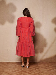 Sunrise Bow Midi Dress Ruby Red / Z