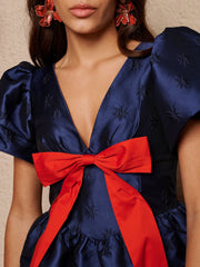 Memories Bow Mini Dress Navy Blue / Z