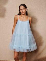 Sway Tulle Ruffle Mini Dress Baby Blue / Z