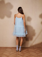 Sway Tulle Ruffle Mini Dress Baby Blue / Z